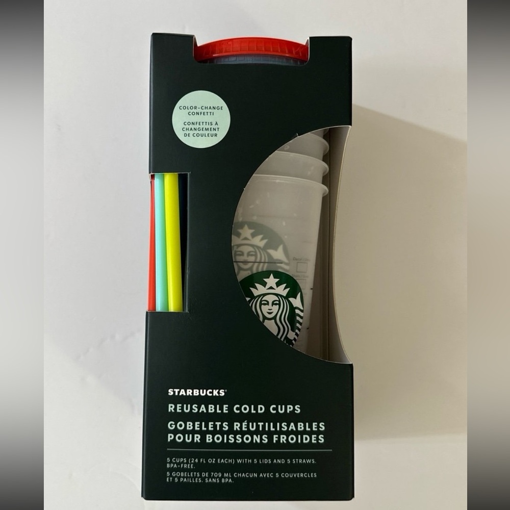 Starbucks Reusable Cold Cups Color-Change Confetti